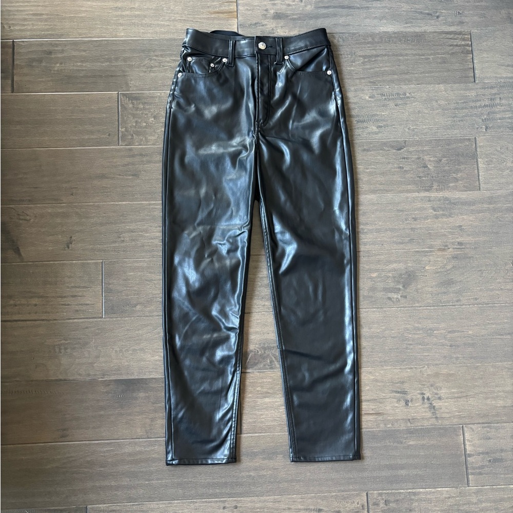 H&M Divided Black Leather Look Pants